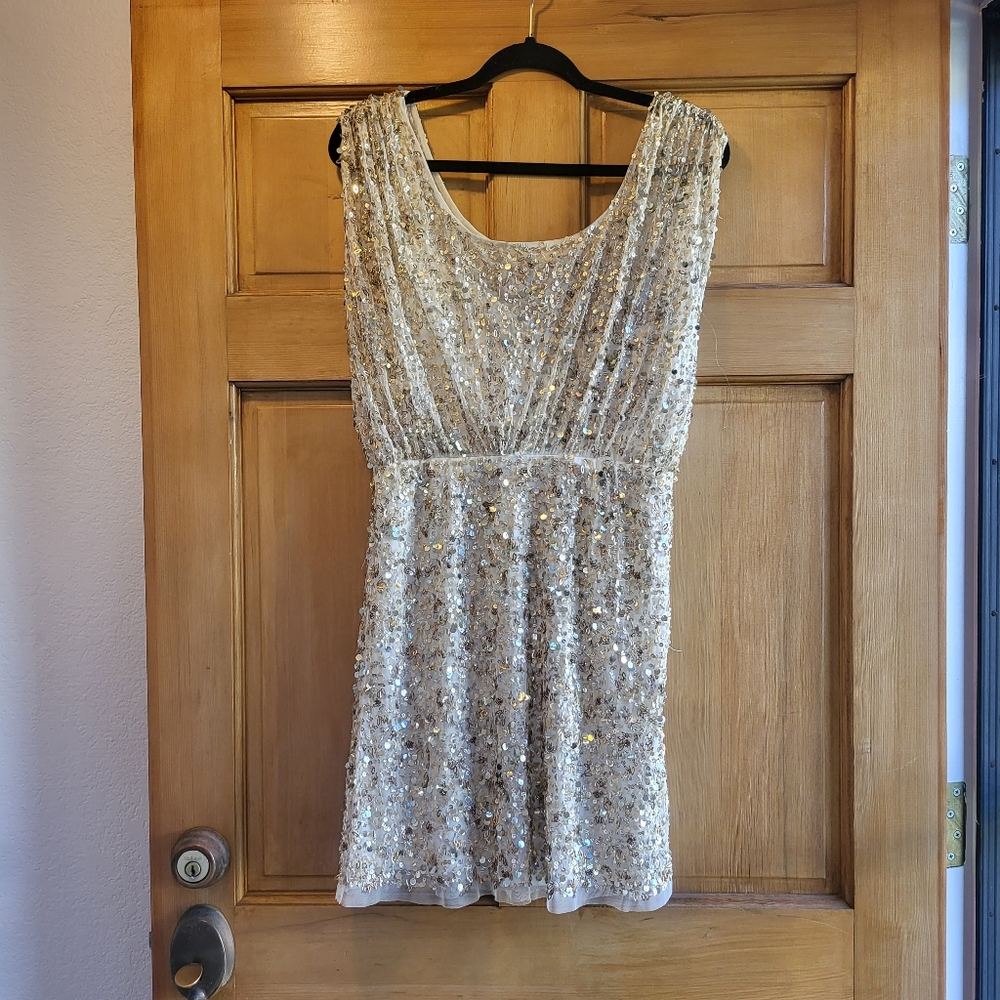 Aidan Mattox Nordstrom Gold Sequins Dress